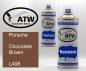 Preview: Porsche, Chocolate Brown, L408: 400ml Sprühdose + 400ml Klarlack - Set, von ATW Autoteile West.
